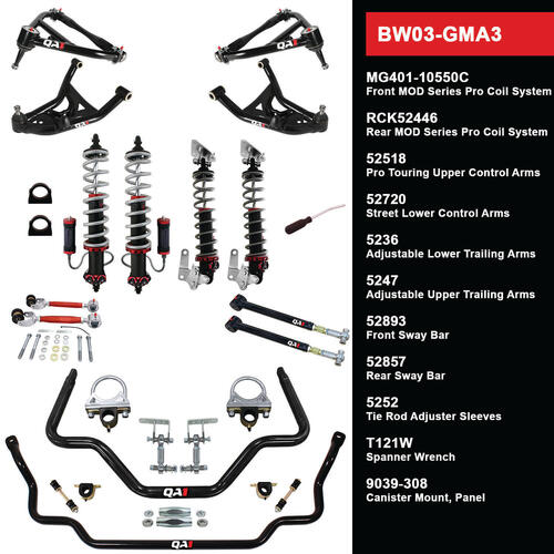 QA1 Level 3 Big Wheel Suspension Kit, 73-77 GM A Body