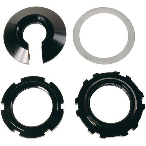 QA1 Coilover Hardware Kit, Aluminum, Black, Spring Cap, Spring Seat Adjuster Nut, Washer, Kit