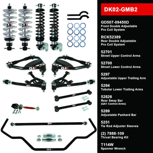QA1 Drag Kit 2.0, Level 2, GM B-Body, 65-68, w/ Shocks, Kit