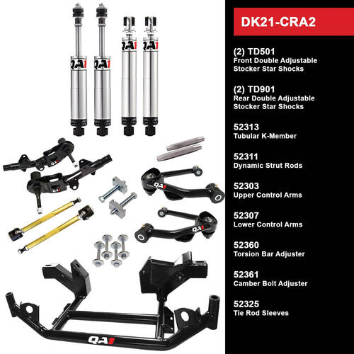QA1 Level 1 Full Vehicle Drag Kit, 67-72 Mopar A-Body, Double Adjustable, Torsion Bar