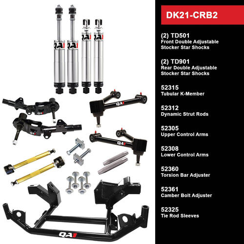 QA1 Level 1 Full Vehicle Drag Kit, 66-67 Mopar B-Body, Double Adjustable, Torsion Bar
