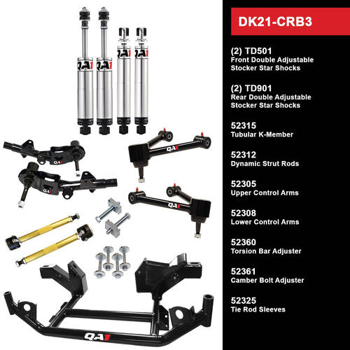 QA1 Level 1 Full Vehicle Drag Kit, 68-70 Mopar B-Body, Double Adjustable, Torsion Bar