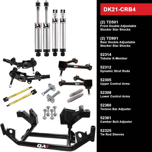 QA1 Level 1 Full Vehicle Drag Kit, 71-72 Mopar B-Body, Double Adjustable, Torsion Bar