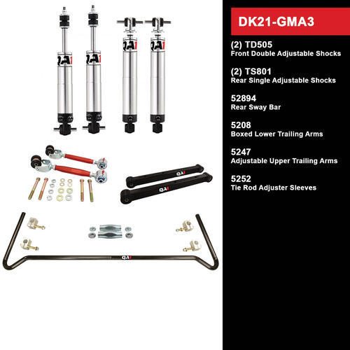 QA1 Drag Kit 2.0, Level 1, GM A-Body, 73-77, w/ Shocks, Kit