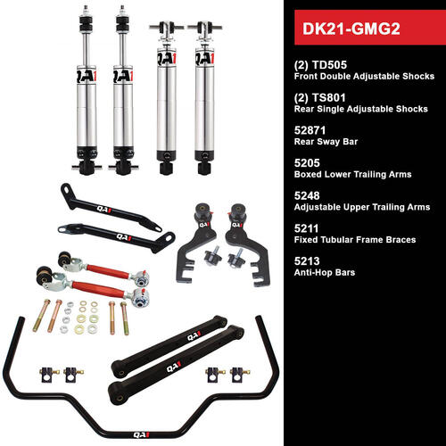 QA1 Drag Kit 2.0, Level 1, GM G-Prix, Monte, GM, 69-72, w/ Shocks, Kit