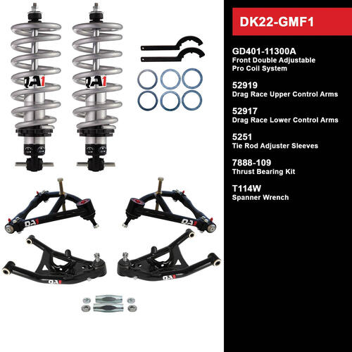 QA1 Drag Kit 2.0, Level 2, GM F-Body, 67-69, w/ Shocks, Kit