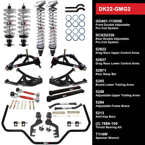 QA1 Drag Kit 2.0, Level 2, GM G-Prix, Monte, GM, 69-72, w/ Shocks, Kit