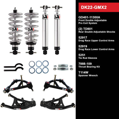 QA1 Drag Kit 2.0, Level 2, GM X-Body, 68-74, w/ Shocks, Kit