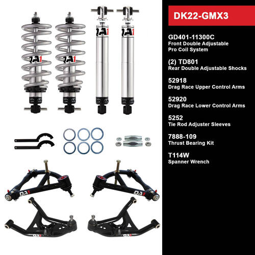QA1 Drag Kit 2.0, Level 2, GM X-Body, 75-79, w/ Shocks, Kit