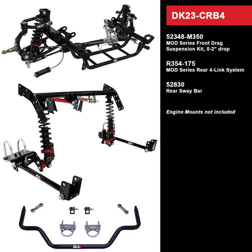 QA1 Level 3 Full Vehicle Drag Kit, 71-72 Mopar B-Body, MOD Series, 0-2in. Drop