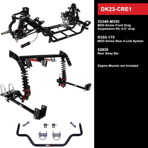 QA1 Level 3 Full Vehicle Drag Kit, 70-74 Mopar E-Body, MOD Series, 0-2in. Drop
