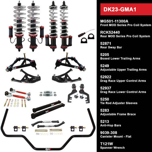 QA1 Drag Kit 2.0, Level 3, GM A-Body, 64-67, w/ Shocks, Kit