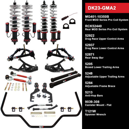 QA1 Drag Kit 2.0, Level 3, GM A-Body, 68-72, w/ Shocks, Kit