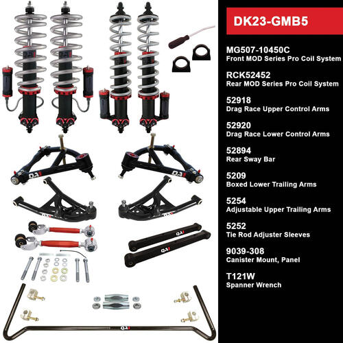 QA1 Drag Kit 2.0, Level 3, GM B-Body, 94-96, w/ Shocks, Kit