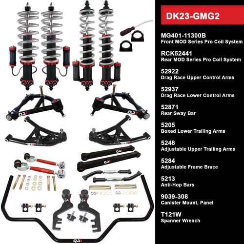 QA1 Drag Kit 2.0, Level 3, GM G-Prix, Monte, GM, 69-72, w/ Shocks, Kit