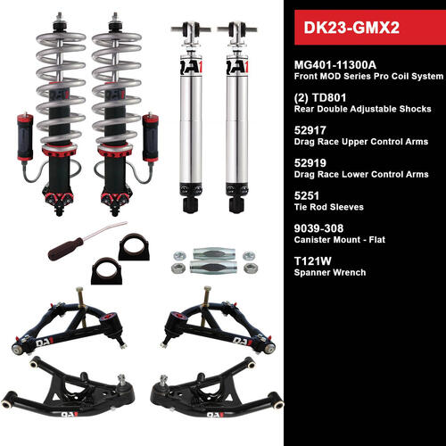 QA1 Drag Kit 2.0, Level 3, GM X-Body, 68-74, w/ Shocks, Kit
