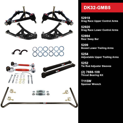 QA1 Drag Kit 2.0, Level 2, GM B-Body, 94-96, w/o Shocks, Kit