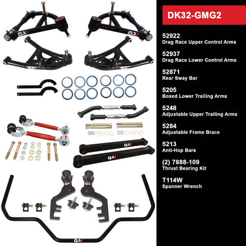 QA1 Drag Kit 2.0, Level 2, GM G-Prix, Monte, GM, 69-72, w/o Shocks, Kit