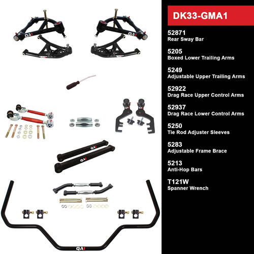QA1 Drag Kit 2.0, Level 3, GM A-Body, 64-67, w/o Shocks, Kit