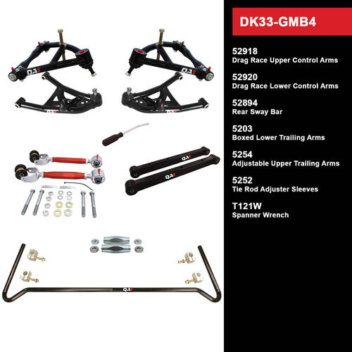QA1 Drag Kit 2.0, Level 3, GM B-Body, 78-93, w/o Shocks, Kit