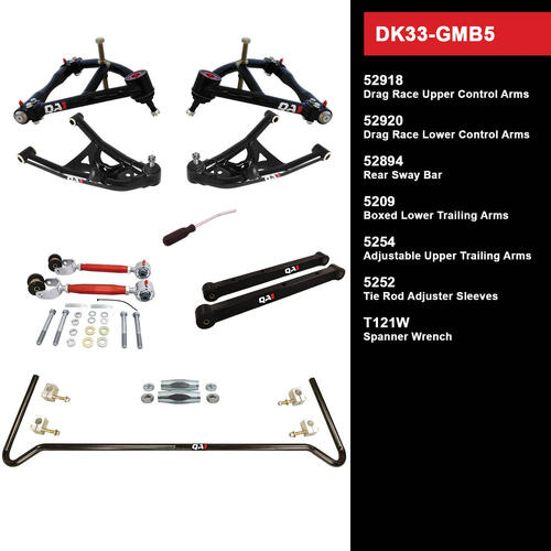 QA1 Drag Kit 2.0, Level 3, GM B-Body, 94-96, w/o Shocks, Kit
