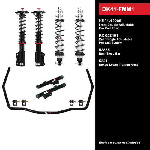 QA1 Level 1 Full Vehicle Drag Kit, 79-86 Mustang, W/ Shocks