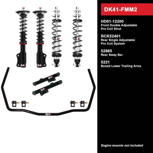 QA1 Level 1 Full Vehicle Drag Kit, 87-89 Mustang, W/ Shocks