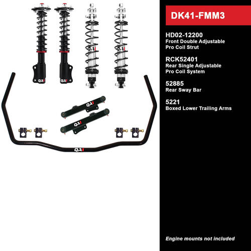 QA1 Level 1 Full Vehicle Drag Kit, 90-93 Mustang, W/ Shocks
