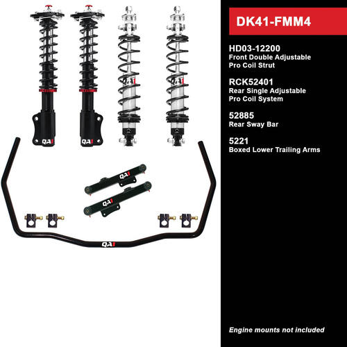 QA1 Level 1 Full Vehicle Drag Kit, 94-04 Mustang, W/ Shocks