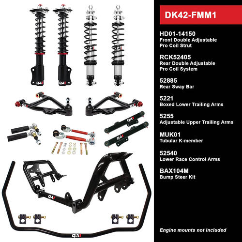 QA1 Level 2 Full Vehicle Drag Kit, 79-86 Mustang, W/ Shocks