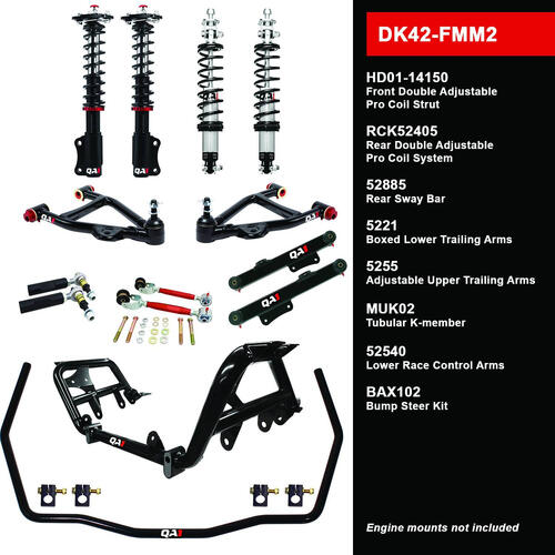QA1 Level 2 Full Vehicle Drag Kit, 87-89 Mustang, W/ Shocks