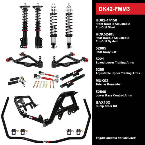QA1 Level 2 Full Vehicle Drag Kit, 90-93 Mustang, W/ Shocks