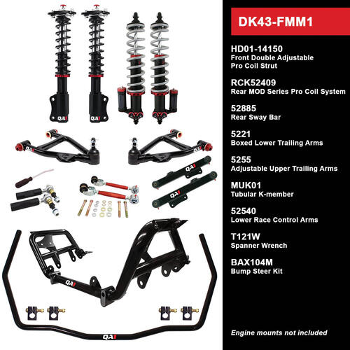 QA1 Level 3 Full Vehicle Drag Kit, 79-86 Mustang, W/ Shocks