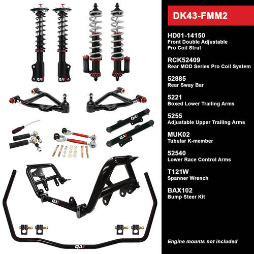 QA1 Level 3 Full Vehicle Drag Kit, 87-89 Mustang, W/ Shocks