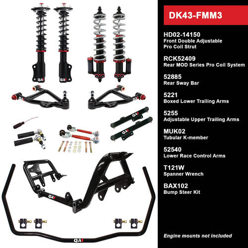 QA1 Level 3 Full Vehicle Drag Kit, 90-93 Mustang, W/ Shocks