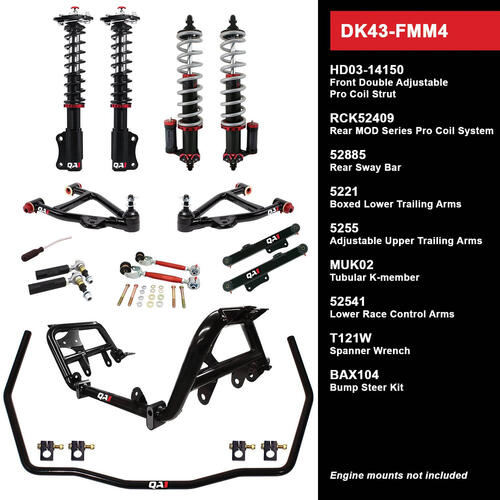 QA1 Level 3 Full Vehicle Drag Kit, 94-04 Mustang, W/ Shocks