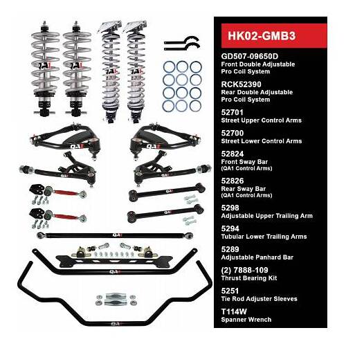 QA1 Handling Kit 2.0, Level 2, GM B-Body, 69-70, w/ Shocks, Kit