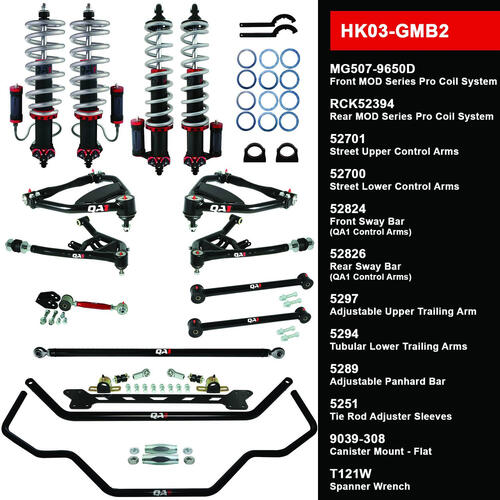 QA1 Handling Kit 2.0, Level 3, GM B-Body, 65-68, w/ Shocks, Kit