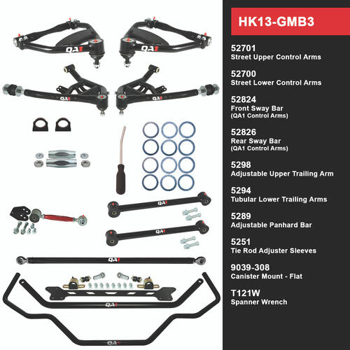 QA1 Handling Kit 2.0, Level 3, GM B-Body, 69-70, w/o Shocks, Kit