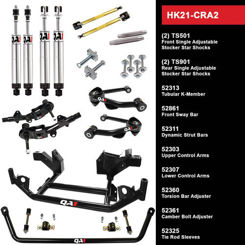 QA1 Level 1 Full Vehicle Handling Kit, 67-72 Mopar A-Body, Single Adjustable, Torsion Bar