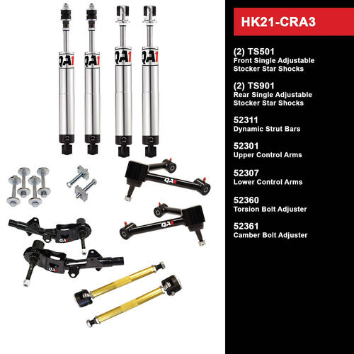QA1 Level 1 Full Vehicle Handling Kit, 73-76 Mopar A-Body, Single Adjustable, Torsion Bar