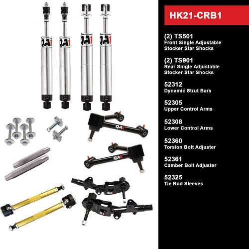 QA1 Level 1 Full Vehicle Handling Kit, 62-65 Mopar B-Body, Single Adjustable, Torsion Bar