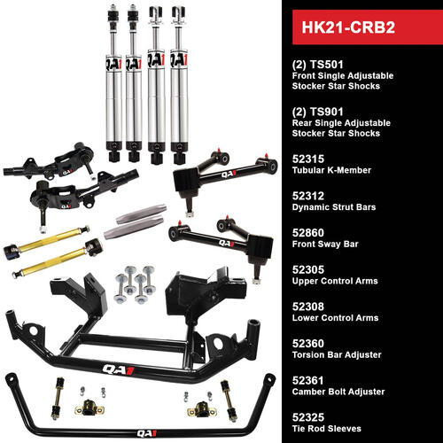 QA1 Level 1 Full Vehicle Handling Kit, 66-67 Mopar B-Body, Single Adjustable, Torsion Bar