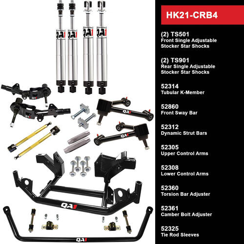 QA1 Level 1 Full Vehicle Handling Kit, 71-72 Mopar B-Body, Single Adjustable, Torsion Bar
