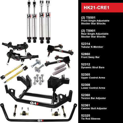 QA1 Level 1 Full Vehicle Handling Kit, 70-74 Mopar E-Body, Single Adjustable, Torsion Bar