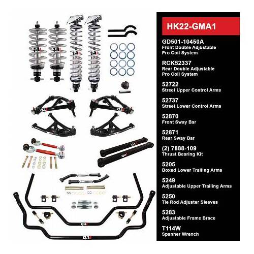 QA1 Handling Kit 2.0, Level 2, GM A-Body, 64-67, w/ Shocks, Kit