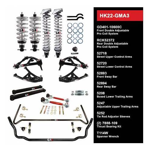 QA1 Handling Kit 2.0, Level 2, GM A-Body, 73-77, w/ Shocks, Kit