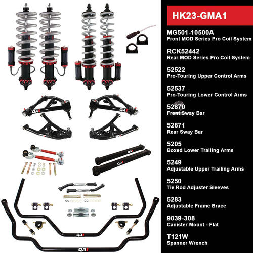 QA1 Handling Kit 2.0, Level 3, GM A-Body, 64-67, w/ Shocks, Kit