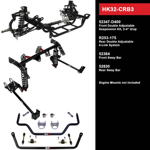 QA1 Level 2 Full Vehicle Handling Kit, 68-70 Mopar B-Body, Double Adjustable, 2-4in. Drop