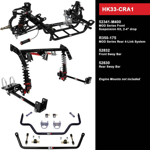 QA1 Level 3 Full Vehicle Handling Kit, 62-66 Mopar A-Body, MOD Shocks, 2-4in. Drop